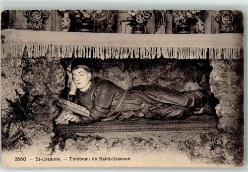 St-Ursanne Tombeau de St Ursanne Bahnpost 1586