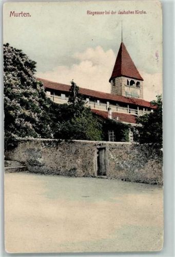 Murten Ringmauer bei der deutschen Kirche