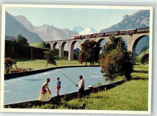 Frutigen Kanderviadukt der Bern Lötschberg Simplon Bahn Fischer