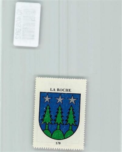 La Roche FR Vignette Wappen Kaffee Hag ca 1920-1940 Tannenbaum