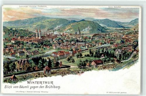 Winterthur Blick vom Bäumli gegen den Brühlberg