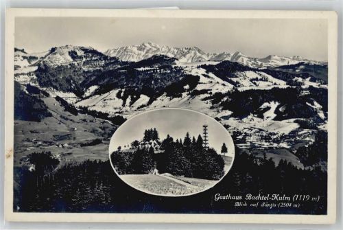 Bachtel Gasthaus Bachtel-Kulm, Blick gegen Säntis