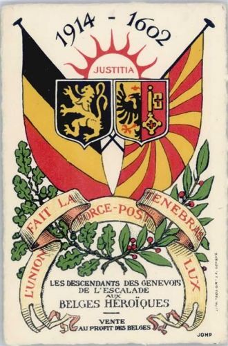 Genève 1914-1602 Justitia le Union Fait la Porce Post Tenebras Lux