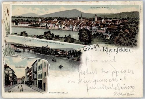 Rheinfelden 1898, Marktgasse, Kirchturm