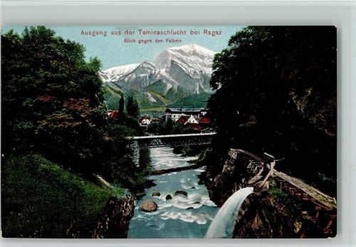 7310 Bad Ragaz - Ausgang aus der Taminaschlucht Blick gegen den Falknis