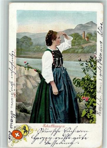 Schaffhausen 1902 Frau in Tracht
