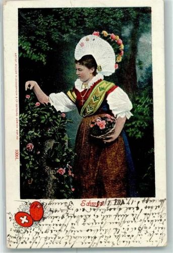 6430 Schwyz 1905 Gebrauchsspuren Tracht