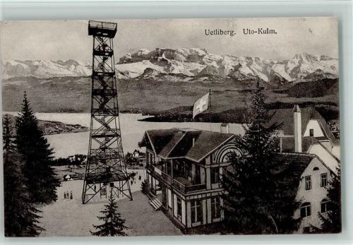 Uetliberg 1915 Restaurant Uto Kulm Aussichtsturm Zürichsee Alpen
