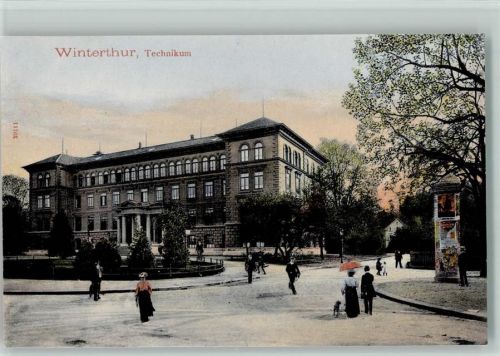 Winterthur Das Technikum Vorplatz Litfassäule
