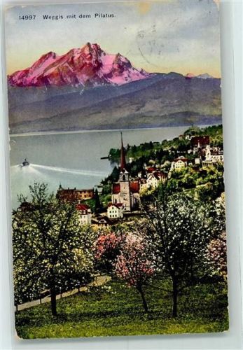Weggis 1912 mit dem Pilatus Morgenrot