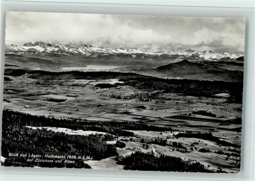 Regensberg Blick von Lägern-Hochwacht auf Zürichsee und Alpen