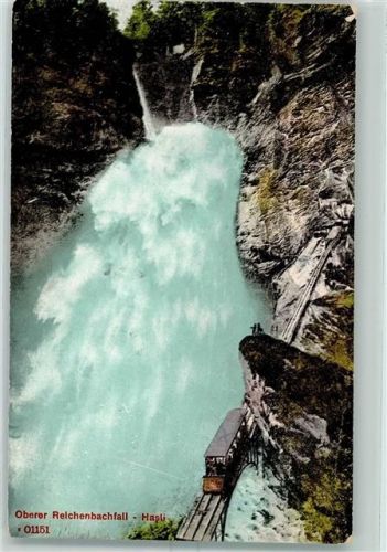 Meiringen 1912 oberer Reichenbachfall Eisenbahn Hasli