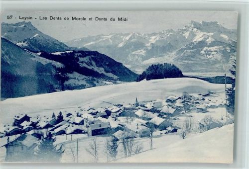 Leysin 1912 Leysin Les Dents de Morcle et Dents du Midi Winteraufnahme