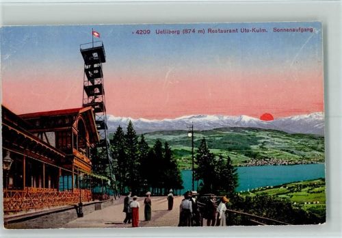 Uetliberg 1923 Restaurant Uto-Kulm Sonnenaufgang Wappen