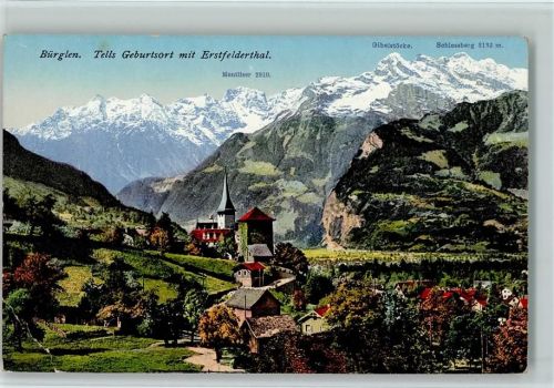 Bürglen UR Tells Geburtsort mit Erstfelderthal Mentliser Gibelstöcke Schlossberg