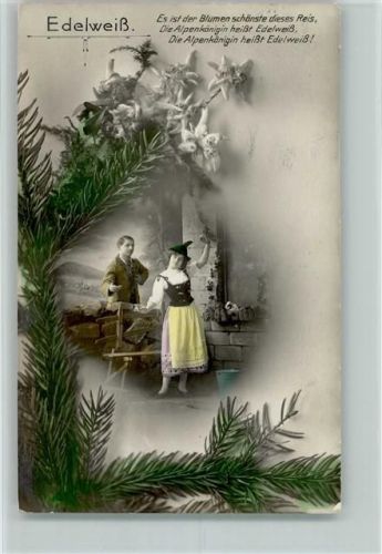 1914 Edelweiß - Liebespaar in den Alpen - Photochemie