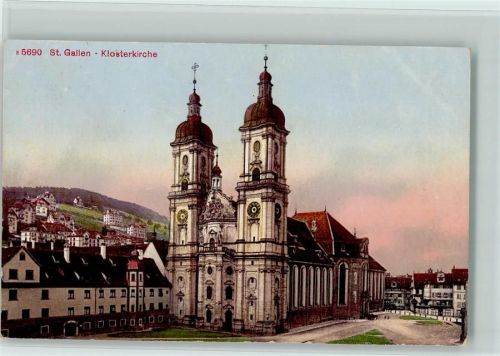 9000 St. Gallen S. Gallo - Klosterkirche Abendrot