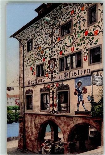 Luzern 1937 Gasthaus zu Pfistern Nasenschild Bierhalle