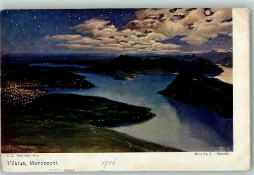 Pilatus sign. J.C.Kaufmann Mondnacht