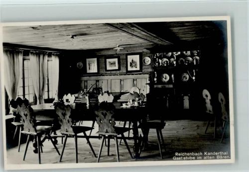 Reichenbach im Kandertal 1939 Gasthaus im Alten Bären, Innenansicht AK