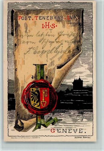 Genève 1909 Post Tenebras LVX Helene Hantz