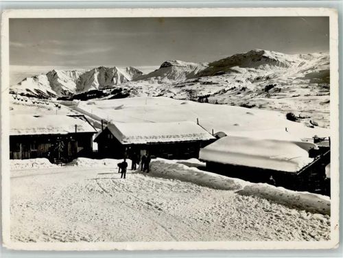 Breil Flablager mit Piz Mundaun und Signinagruppe Feldpost Winter