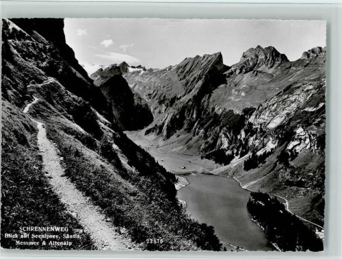 Schwägalp - Schrennenweg Blick auf Seealpsee Säntis Mesmer und Altenalp