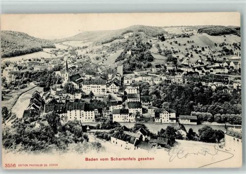 Baden 1906 vom Schartenfels gesehen