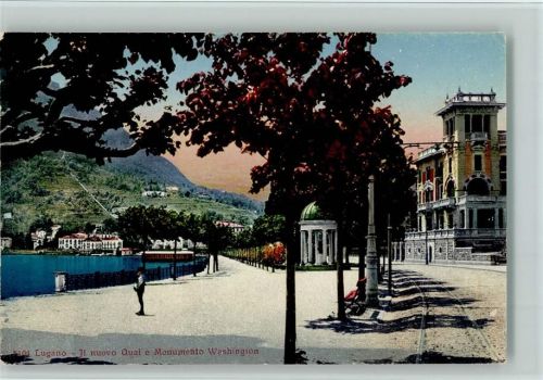 Lugano Il nuovo Quai e Monumento Washington Bäume