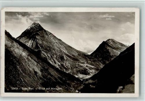 Saas-Fee Blick auf Almagell Almagellhorn Nollenhorn