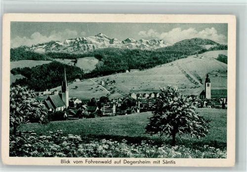 9113 Degersheim - Blick vom Fohrenwald auf Degersheim miit Säntis
