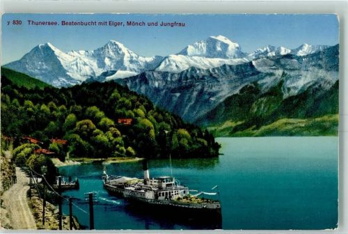 Thun THunersee Beatenbucht Eiger Mönch Jungfrau Motorschiff