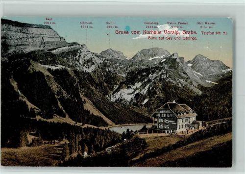 9472 Grabs 1913 - Kurhaus Voralp Blick auf See und Gebirge