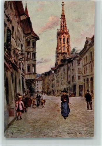 Bern 1930 Kesslergasse mit Münster