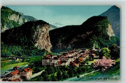 Thusis 1913 gegen die Viamala