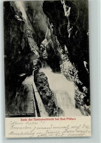 7312 Pfäfers 1907 - Ende der Taminaschlucht bei Bad Pfäfers