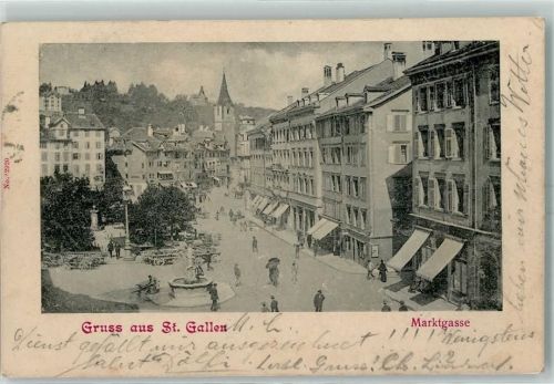 9000 St. Gallen S. Gallo 1901 - Marktgasse Leiterwagen