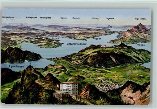 6440 Vierwaldstättersee 1914 - Sempachersee Hallwylersee Baldeggersee Rotsee Reusstal Ütliberg Zugersee Rigi