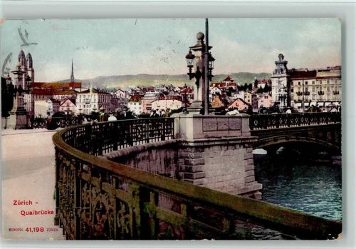 Zürich 1906 Quaibrücke, Monopol Verlag 41,189 AK