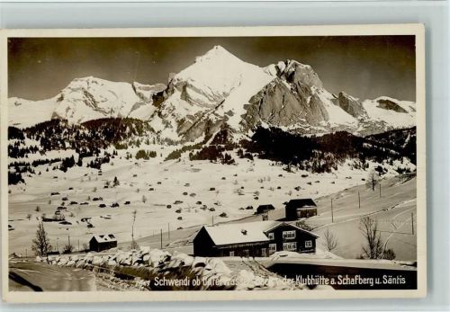 9657 Unterwasser - Schwendi ob Unterwasser Blick von der Klubhütte am Schafberg und Säntis