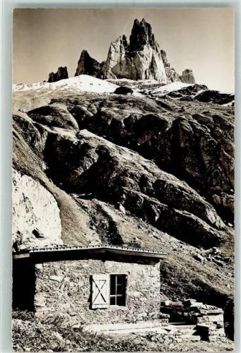 Spannorthütte 1956 mit Spannort Stempel Wirtschaft & Alpenrösli Niedersorenen