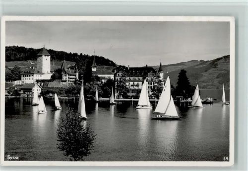 Spiez Thunersee Schloss Spietz Segelboote