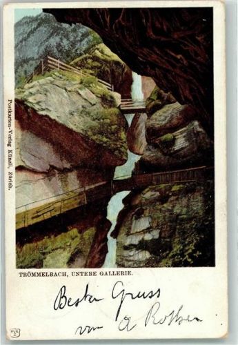 Lauterbrunnen 1906 Trümmelbach Untere Galerie
