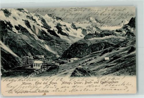 3825 Mürren 1902 - Hotel des Alpes Mittag- Gross- Breit und Tschingelhorn