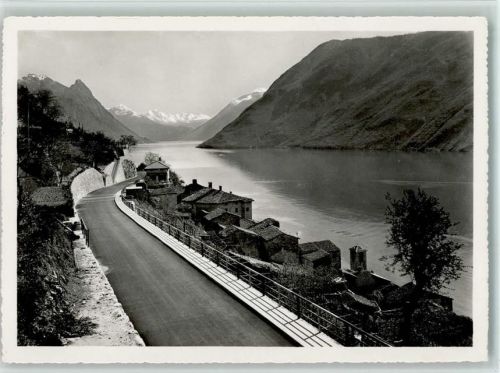 Gandria Neue Gandriastrasse mit Dorf Gandria