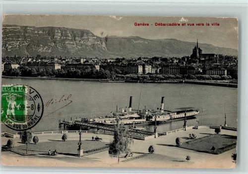 Genève 1909 Stadtansicht Ufer