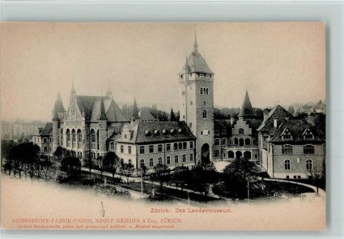 Zürich 1903 Werbung Seidenstoff Fabrik Grieder - Landesmuseum AK