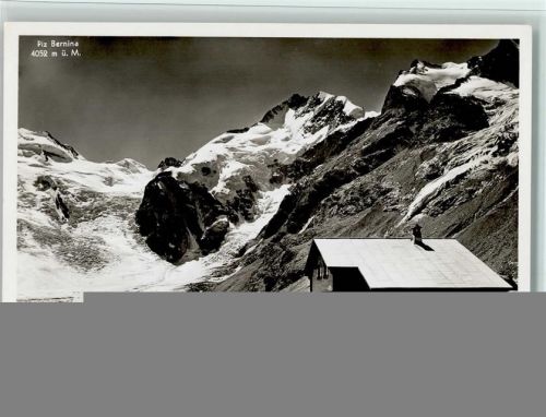 Piz Bernina Bovalhütte mit Piz Bernina