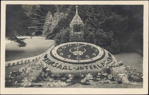 um 1920/30 Interlaken, Die Blumenuhr,Wehrliverlag AKU2