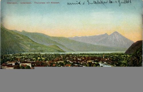 um 1910/20 Interlaken, Unterseen. Thunersee mit Nießen. K: Bern. Schweiz. AKU2